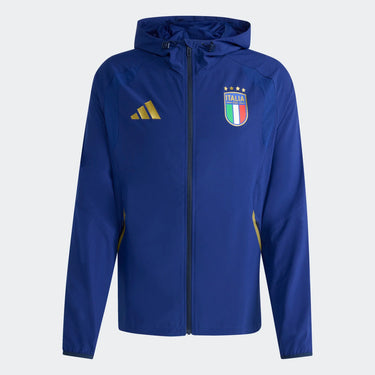 Survêtement Complet Italie Travel Homme 2026/27 Bleu : veste coupe-vent de face
