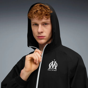 Veste à Capuche OM PumaTech Adulte 2025/26 Noir